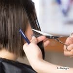 cutting rebonded hair at the salon